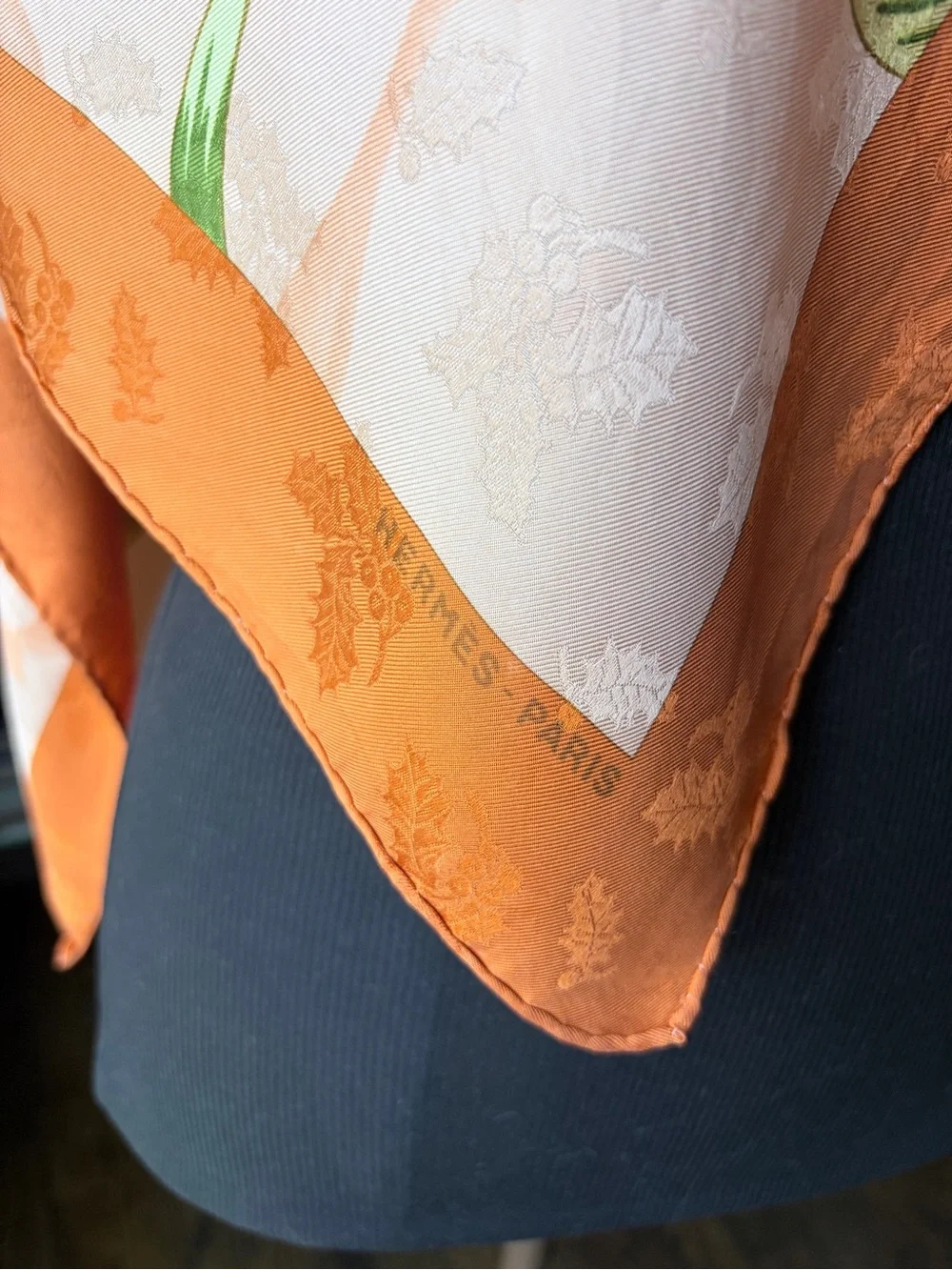Hermes Pink Orange Green Floral Silk Scarf